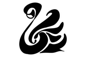 Intricate Black Flamingo Bird Artwork vector