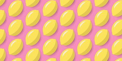 a pattern of yellow and pink lemon slices with shadow on white background vector