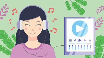 Listening to Music vector