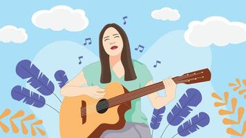 Listening to Music Design vector