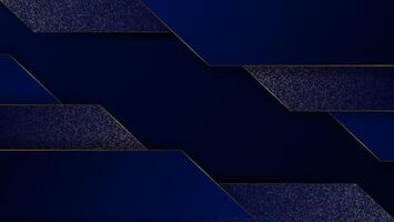 Elegant Abstract Geometric Background with Dark Blue Layers and Subtle Gold Accents vector
