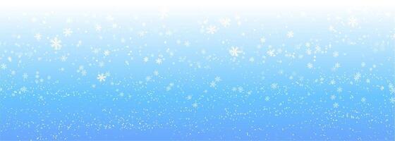 Winter Snowfall Background with Snowflakes on a Blue Gradient vector