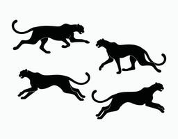 Cheetah Running Silhouette Template vector