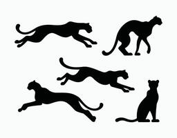 Cheetah Silhouette Design Set Template vector