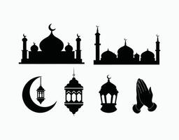 Simple Ramadan Kareem Silhouette EPS Template vector