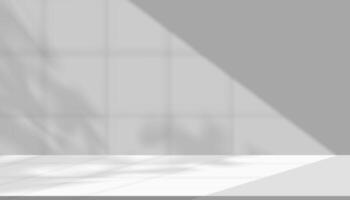 White background,Shadow leaves, light effect on wall room for product display,Studio background sunlight, shadow window reflection texture on floor podium, Abstract background for Summer banner vector
