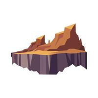 Majestic cliffs with rugged edges isolated flat illustration on white background. vector