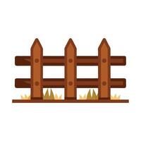 Rustic wooden fences isolated flat illustration on white background vector