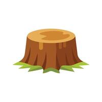 Tree stump isolated flat illustration on white background vector