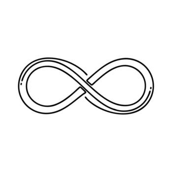 infinito símbolo equipo flujo de trabajo programación proyecto gestión. diseño uno carrera bosquejo mano dibujado continuo línea Arte plano ilustración vector