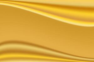 Smooth silky gold fabric or liquid with waves and folds abstract illustration background vector