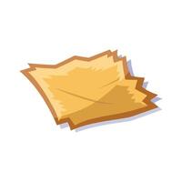 Torn sheet of paper isolated flat illustration on white background. vector