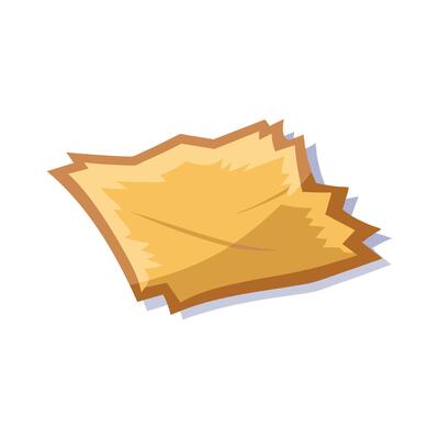 Torn sheet of paper isolated flat illustration on white background.