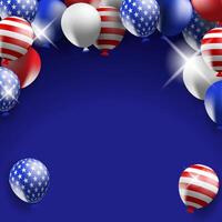 american independence day balloons background with space for text vector