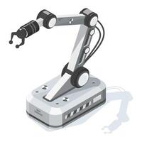 Isometric Isolated Illustration of an Industrial Robotic Arm for Automation and Smart Manufacturing simple on white background vector