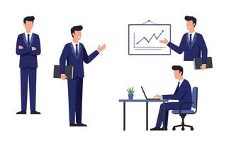 Office Worker in Formal Suit Holding Briefcase and Ready for Business vector