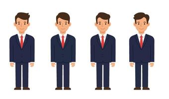 Office Worker Standing with Confident Expression in Corporate Attire vector