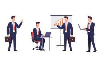 Office Worker Preparing for a Formal Presentation in Business Meeting vector