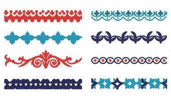 Border Elements Featuring Floral and Geometric Borders in Artistic Styles vector