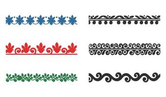 Vintage Border Ornament Bundle with Floral and Geometric Borders for Design Projects vector