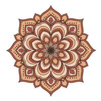Mandala Pattern Outline with Symmetrical Floral Art for Meditation and Relaxation vector