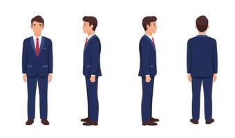 Office Worker Standing with Professional Attire and Confident Smile vector