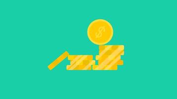 Golden Coin Rolling with Sparkles Animation. Suitable for Invesment, Finance and Business Content. Transparent Background. 4K Resolution video