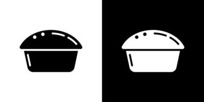Simple Black and White Pie Icon with Contrasting Backgrounds vector