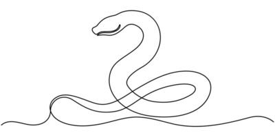 Year of snake in continuous one line drawing minimalism illustration vector