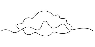 Cloud continuous one line drawing minimalist design illustration vector