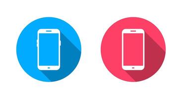 Mobile phone, smartphone icon with long shadow. Cellphone sign symbol vector