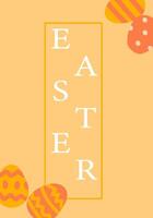 Easter celebration poster with colorful patterned eggs on pastel background vector