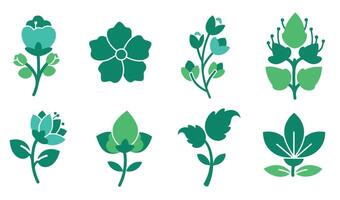 Modern Floral Elements for Decorative and Artistic Design Projects vector