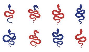 Adorable Snake Clipart Featuring Happy and Playful Snake Poses vector