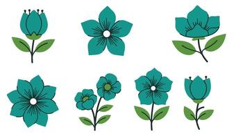 Modern Floral Elements and Minimalist Flower Art for Digital Projects vector
