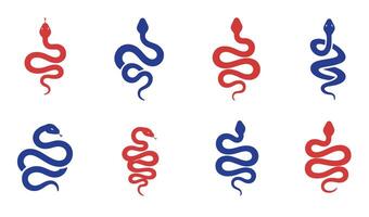 Snake Logo Collection with Cute and Fun Cartoon Reptile Designs vector