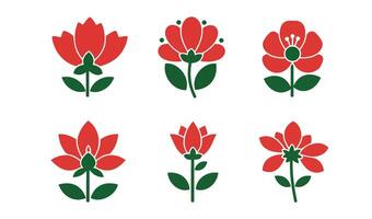 Floral Outline Shapes with Creative and Minimalist Flower Graphics vector