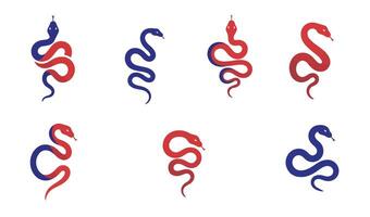 Snake Logo Collection Featuring Playful and Smiling Snake Art vector