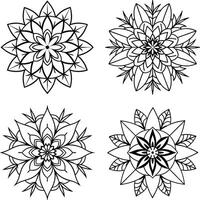 Assortment of flower illustrations coloring sheet floral patterns in spring and summer colors vector