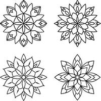 Collection of flower illustrations coloring sheet floral patterns in spring and summer colors vector