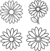 Variety of flower illustrations coloring sheet floral patterns in spring and summer colors vector