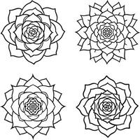 Suite of flower illustrations coloring page floral patterns in spring and summer colors vector