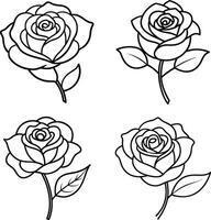 Series of flower illustrations coloring sheet floral patterns in spring and summer colors vector