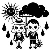 Delightful Weather Characters with Flat Style Design for Digital Projects vector
