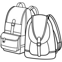 Intricate Backpack Design Drawn with a Single Continuous Line vector
