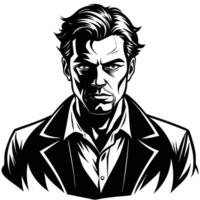 Silhouette of a Man in a Standing Pose vector