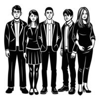 Group of Standing People on an Isolated White Background vector