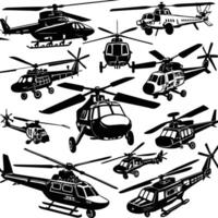 Comprehensive Collection of Helicopter Illustrations in Format vector
