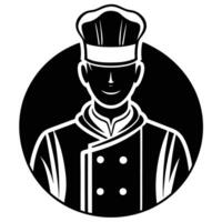 Minimalist Silhouette of a Chef in a White Uniform vector
