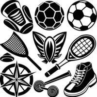 Comprehensive Collection of Sport Equipment with Dynamic s vector